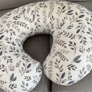 Boppy Nursing Pillow with Gray Leaf Design
